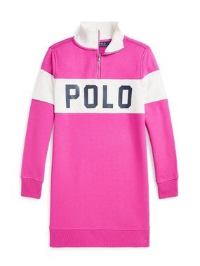 Polo Ralph Lauren Big Girls Logo French Terry Quarter-Zip Dress Size XL (16)